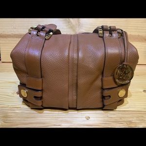 Genuine MK Michael Kors brown leather shoulder bag
